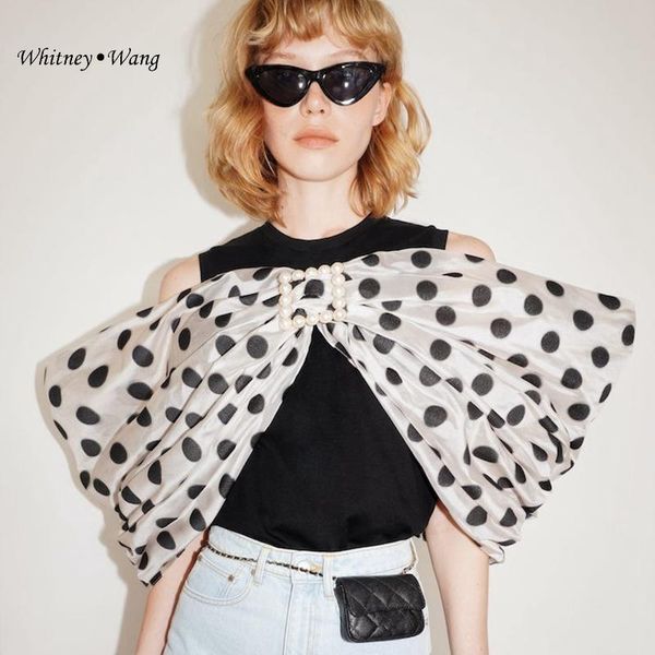 women's t-shirt whitney wang 2021 summer fashion streetwear designer style polka dot big bow women tees, White
women's t-shirt whitney wang 2021 summer fashion streetwear designer style polka dot big bow women tees, White
