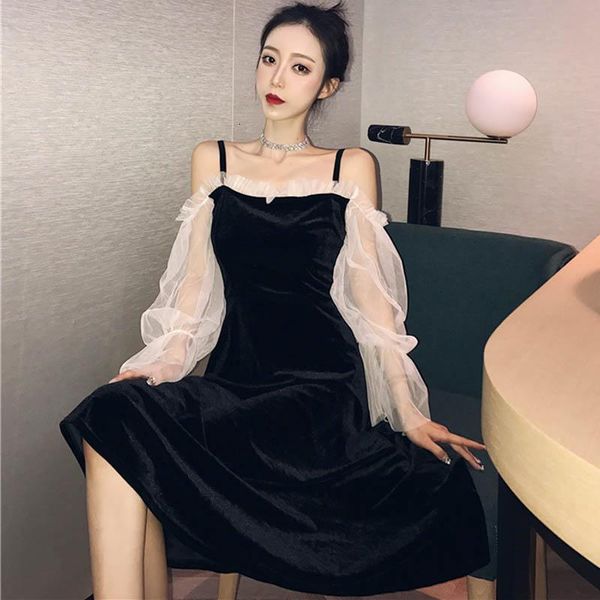2021 spring fall mesh drooling off the shoulder lantern thin sleeve gliding girly retro party dress velvet t330 4xqu, Black;gray
2021 spring fall mesh drooling off the shoulder lantern thin sleeve gliding girly retro party dress velvet t330 4xqu, Black;gray