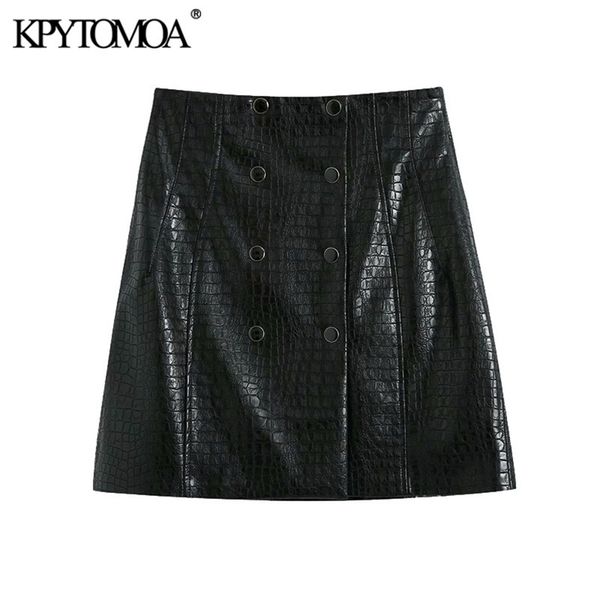 kpytomoa women fashion with metal buttons faux leather mini skirt vintage a line high waist female skirts mujer 210311, Black
kpytomoa women fashion with metal buttons faux leather mini skirt vintage a line high waist female skirts mujer 210311, Black