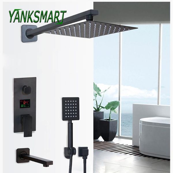 yanksmart wall mounted black bathroom shower faucet set rainfall 3-functions digital shower faucet 2-ways digital display tap
yanksmart wall mounted black bathroom shower faucet set rainfall 3-functions digital shower faucet 2-ways digital display tap