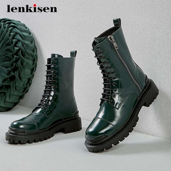 boots lenkisen 2021 motorcycle real cow leather coolest platform round toe thick med heel zipper maiden ankle l35, Black
boots lenkisen 2021 motorcycle real cow leather coolest platform round toe thick med heel zipper maiden ankle l35, Black