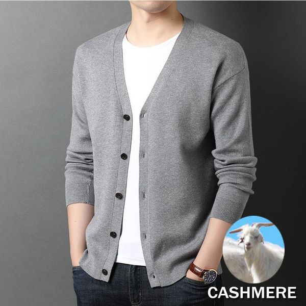 men's sweaters warm mens cashmere wool blended cardigan sweater relax fit v neck knitted buttons with pockets casual man clothes coat, White;black
men's sweaters warm mens cashmere wool blended cardigan sweater relax fit v neck knitted buttons with pockets casual man clothes coat, White;black