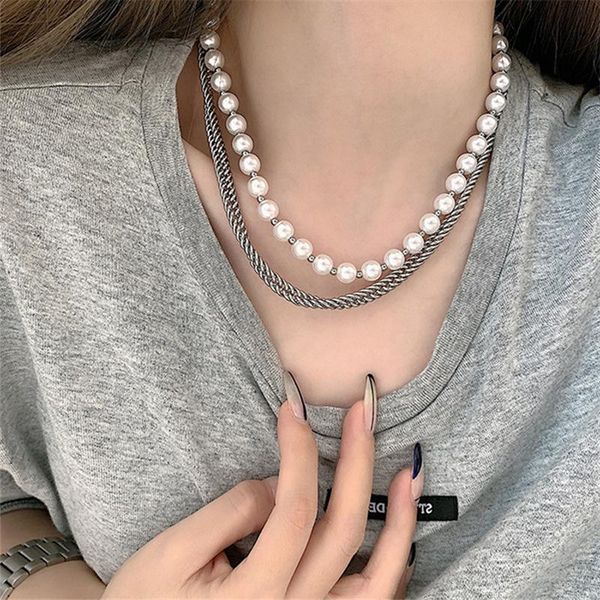 chokers double layer stainless steel necklaces for women vintage pearl chain punk hip hop tassel choker korean fashion collar jewelry, Golden;silver
chokers double layer stainless steel necklaces for women vintage pearl chain punk hip hop tassel choker korean fashion collar jewelry, Golden;silver