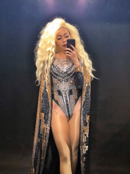 stage performance silver crystals bodysuit long jacket dance outfit clothing set party luxurious shining dance costume, Black;red
stage performance silver crystals bodysuit long jacket dance outfit clothing set party luxurious shining dance costume, Black;red