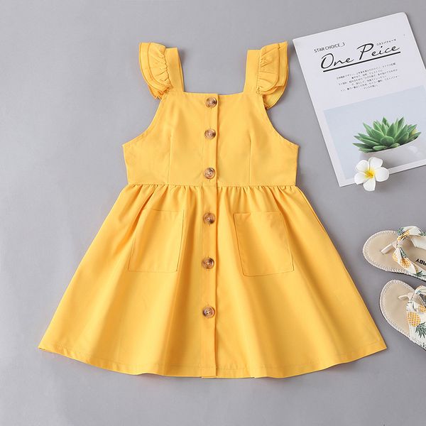 new korean sleeveless ruffle pure color princess dress fashionable girls' summer yellow pleated skirt
new korean sleeveless ruffle pure color princess dress fashionable girls' summer yellow pleated skirt