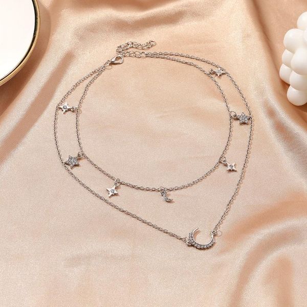 pendant necklaces star moon necklace double layer clavicle for women jewelry & pendants choker colar kolye, Silver
pendant necklaces star moon necklace double layer clavicle for women jewelry & pendants choker colar kolye, Silver