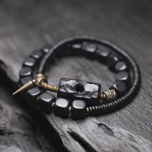 curly tailed black sandalwood hand hollowed out bracelet men's square wooden bead double ring string personalized jewelry, Golden;silver
curly tailed black sandalwood hand hollowed out bracelet men's square wooden bead double ring string personalized jewelry, Golden;silver