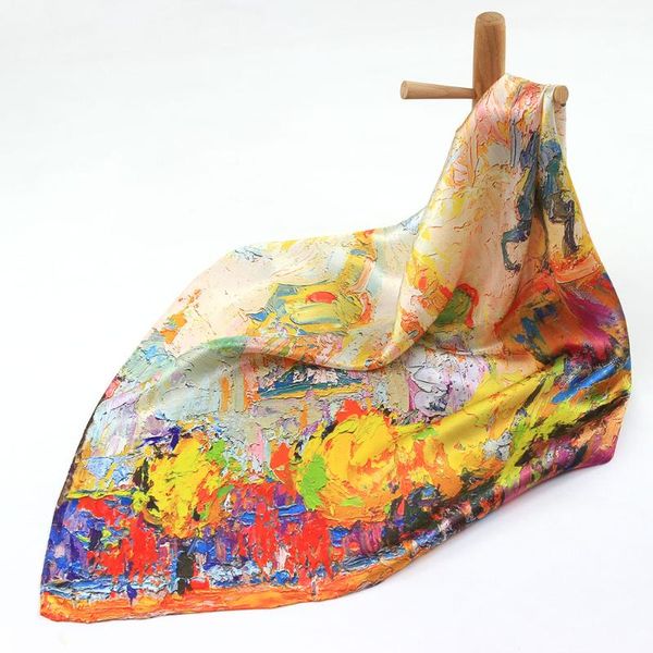 scarves artistic handkerchief pure silk scarf women oil painting bandana hair square neck, Blue;gray
scarves artistic handkerchief pure silk scarf women oil painting bandana hair square neck, Blue;gray