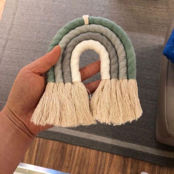 decorative objects & figurines rainbow wall hanging, woven macrame hanging for nursery and home decor
decorative objects & figurines rainbow wall hanging, woven macrame hanging for nursery and home decor