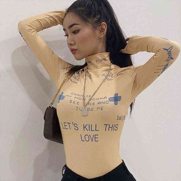 women autumn long sleeve turtleneck bodysuit harajuku graffiti letters graphic printed leotard one-piece basic street wear, Black;white
women autumn long sleeve turtleneck bodysuit harajuku graffiti letters graphic printed leotard one-piece basic street wear, Black;white