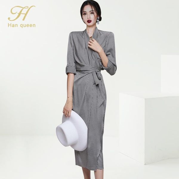 casual dresses h han queen elegant houndstooth dress women 2021 autumn simple slim sheath bodycon korean mid office wear vestido, Black;gray
casual dresses h han queen elegant houndstooth dress women 2021 autumn simple slim sheath bodycon korean mid office wear vestido, Black;gray