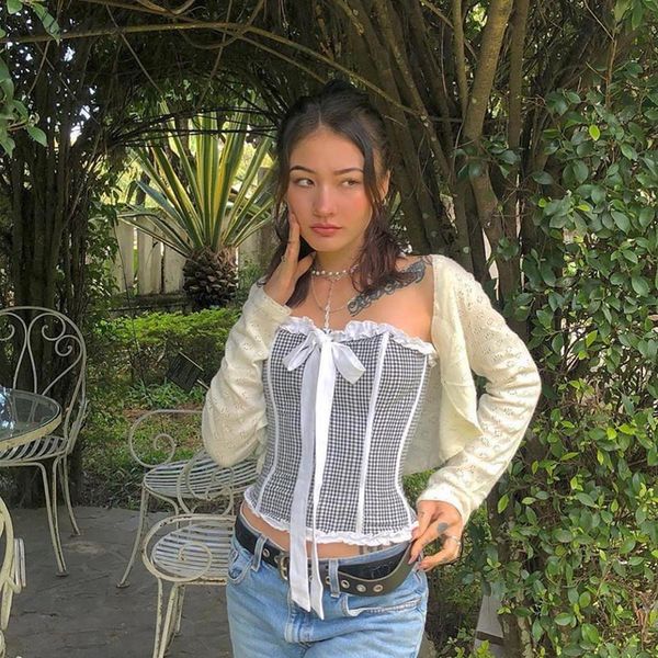 autumn harajuku vintage plaid strapless bow slim tube vest women2021 elegant bodycon short camisole t shirt, White
autumn harajuku vintage plaid strapless bow slim tube vest women2021 elegant bodycon short camisole t shirt, White