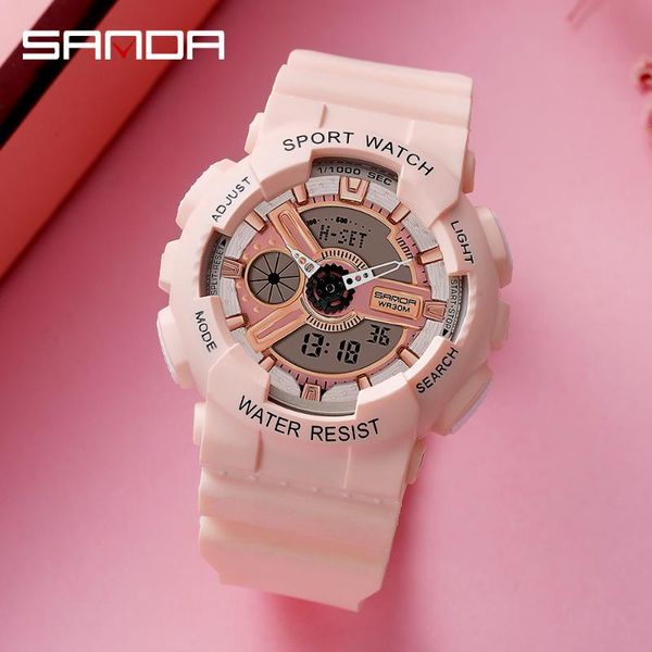 wristwatches sanda women sports watch multi-function waterproof led digital g style relogio masculino, Slivery;brown
wristwatches sanda women sports watch multi-function waterproof led digital g style relogio masculino, Slivery;brown