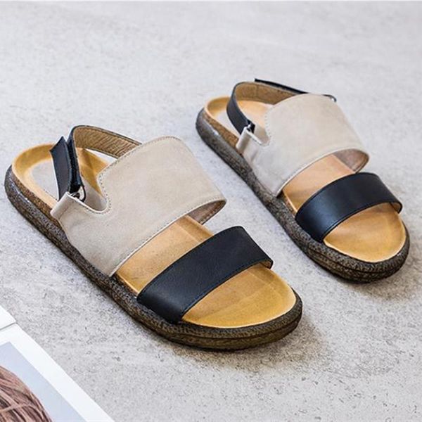 spring and summer new soft leather women's sandals retro simple casual nubuck flat shoes ladies gray flip flops beach shoes, Black
spring and summer new soft leather women's sandals retro simple casual nubuck flat shoes ladies gray flip flops beach shoes, Black