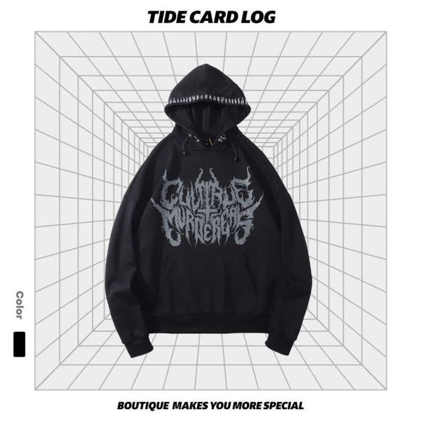 tide brand log autumn and winter new products high street dark Gothic alphabet print Pullover Hooded black sweater men
tide brand log autumn and winter new products high street dark Gothic alphabet print Pullover Hooded black sweater men
