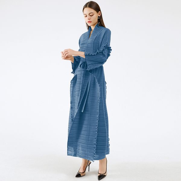 miyake pleated long petal sleeve dress lapel cardigan sashes plus size high long green dress winter women aesthetic clothes 210306, Black;pink
miyake pleated long petal sleeve dress lapel cardigan sashes plus size high long green dress winter women aesthetic clothes 210306, Black;pink
