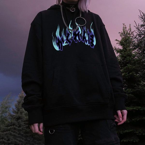 women's hoodies & sweatshirts dark style streetwear hoodie fall oversize loose hip hop long sleeve hooded sweatshirt harajuku clothing, Black
women's hoodies & sweatshirts dark style streetwear hoodie fall oversize loose hip hop long sleeve hooded sweatshirt harajuku clothing, Black