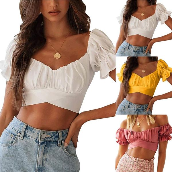 women's t-shirt fashion white chiffon blouse shirt off shoulder crop ruffles pull sleeve summer 2021 woman
women's t-shirt fashion white chiffon blouse shirt off shoulder crop ruffles pull sleeve summer 2021 woman