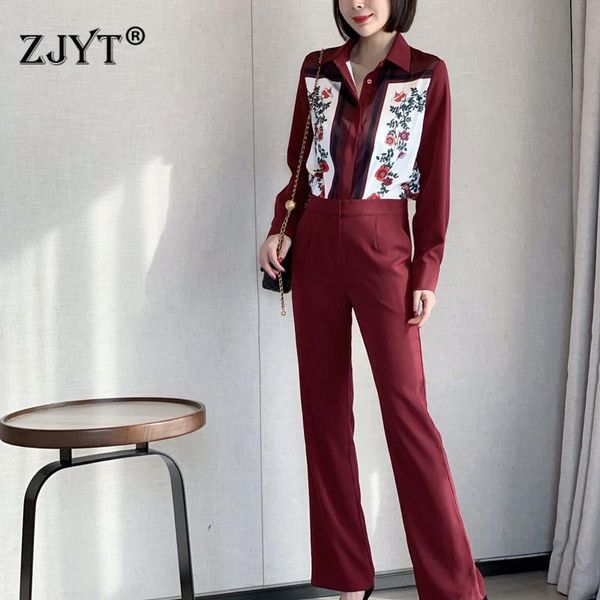 women's two piece pants elegant spring runway designers women outfits 2021 fashion long sleeve floral print shirt and trousers suit set, White
women's two piece pants elegant spring runway designers women outfits 2021 fashion long sleeve floral print shirt and trousers suit set, White