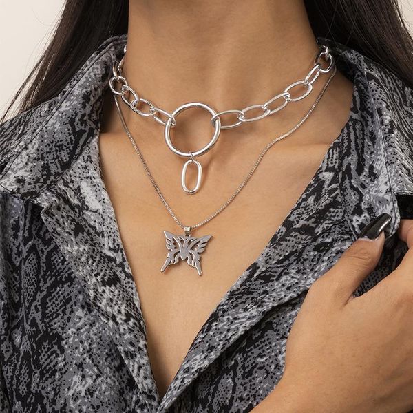 pendant necklaces trendy exquisite butterfly layered necklace women stainless steel circel pendants choker collar jewelry 2021, Silver
pendant necklaces trendy exquisite butterfly layered necklace women stainless steel circel pendants choker collar jewelry 2021, Silver