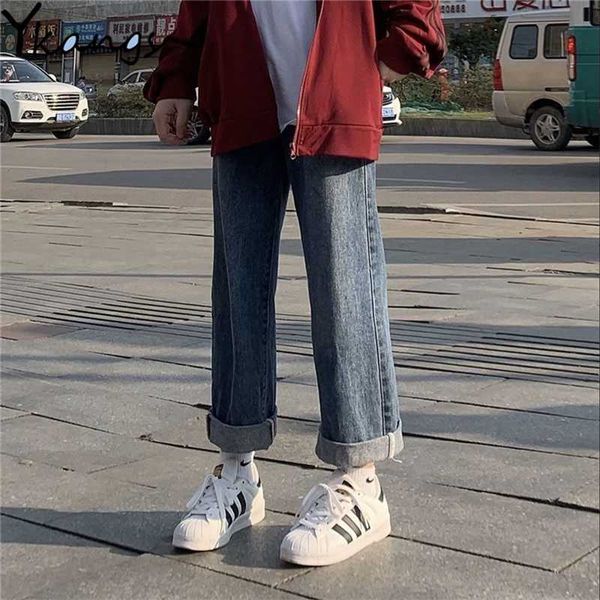straight high waist jean denim wide leggs pants korean style fashion spring casual loose all match 210927, Blue
straight high waist jean denim wide leggs pants korean style fashion spring casual loose all match 210927, Blue