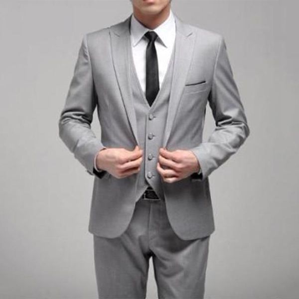 men's suits & blazers classic gray custom wedding for men suit tailors to measure man suit, bespoke tuxedo light grey jacket pants vest, White;black
men's suits & blazers classic gray custom wedding for men suit tailors to measure man suit, bespoke tuxedo light grey jacket pants vest, White;black