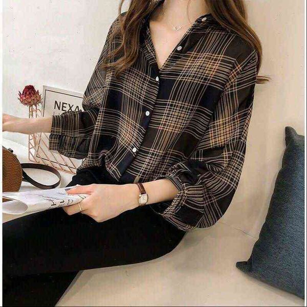casual women shirts korean plaid blouse autumn loose plus size shirt long sleeve streetwear elegant ladies, White
casual women shirts korean plaid blouse autumn loose plus size shirt long sleeve streetwear elegant ladies, White