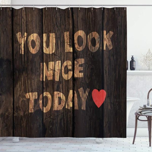 shower curtains saying curtain phrase on wooden planks you look nice today heart happiness bathroom decor set with hooks 70" long sand
shower curtains saying curtain phrase on wooden planks you look nice today heart happiness bathroom decor set with hooks 70" long sand