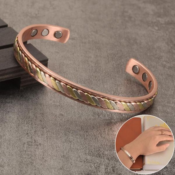 bangle magnetic copper bracelet for women rose gold color adjustable cuff health energy bracelets arthritis pain, Black
bangle magnetic copper bracelet for women rose gold color adjustable cuff health energy bracelets arthritis pain, Black