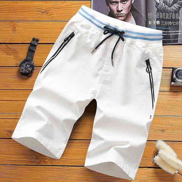 white shorts men summer fashion knee length elastic waist plus size bottoms casual trousers streetwear pants 220312, White;black
white shorts men summer fashion knee length elastic waist plus size bottoms casual trousers streetwear pants 220312, White;black