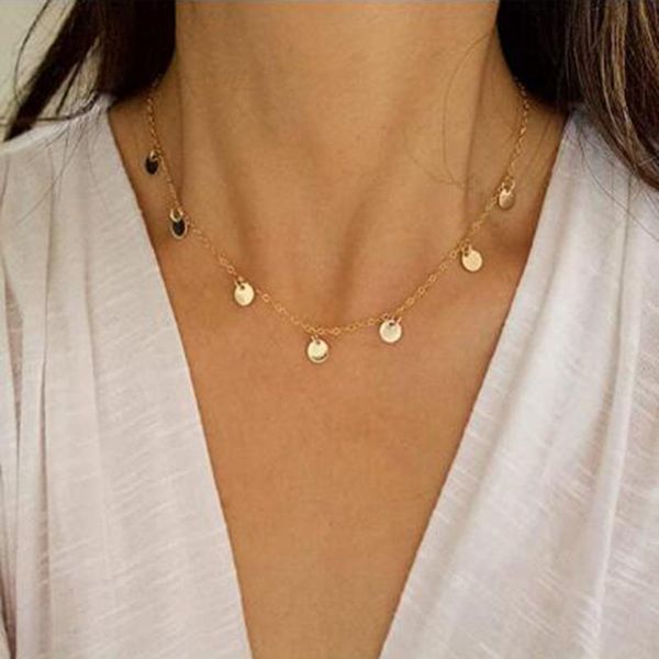chokers minimalist simple hammered round moon necklace for women charming fashion choker chain jewelry accessories gift girl collier, Golden;silver
chokers minimalist simple hammered round moon necklace for women charming fashion choker chain jewelry accessories gift girl collier, Golden;silver