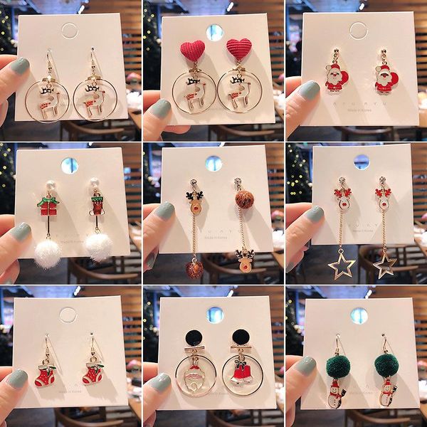 hoop & huggie luokey christmas earrings elegant snowman tree santa claus korean jewelry for women, Golden;silver
hoop & huggie luokey christmas earrings elegant snowman tree santa claus korean jewelry for women, Golden;silver