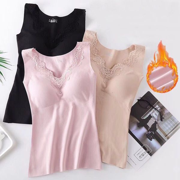 new women 2021 autumn winter underwear warm thick vest female slim tank ladies solid lace soft thermal clothes a431pcg2, Black;pink
new women 2021 autumn winter underwear warm thick vest female slim tank ladies solid lace soft thermal clothes a431pcg2, Black;pink