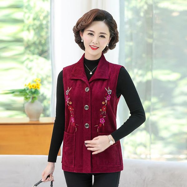 women's vests autumn women flower embroidery corduroy red purple blue turn down collar single-breasted pocket waistcoat sleeveless coat, Black;white
women's vests autumn women flower embroidery corduroy red purple blue turn down collar single-breasted pocket waistcoat sleeveless coat, Black;white