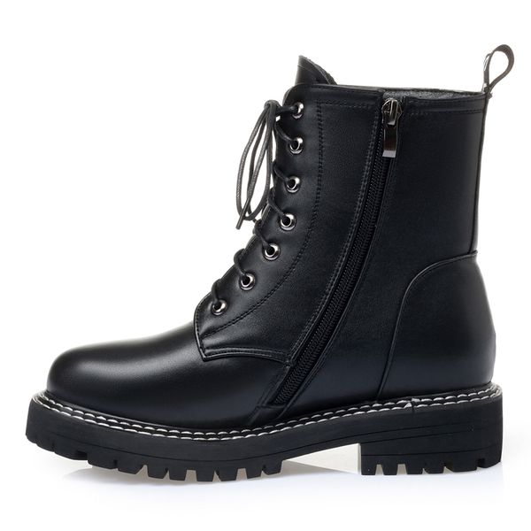new plus size 35-42 genuine leather snow boots women zip nature wool warm winter boots female lace up non-slip ankle boots, Black
new plus size 35-42 genuine leather snow boots women zip nature wool warm winter boots female lace up non-slip ankle boots, Black