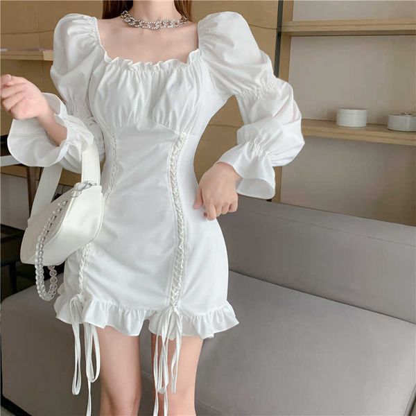 summer retro stitching wood ears lace cross lacing up puff sleeve club dress for woman white casual mini dresses 210526, Black;gray
summer retro stitching wood ears lace cross lacing up puff sleeve club dress for woman white casual mini dresses 210526, Black;gray