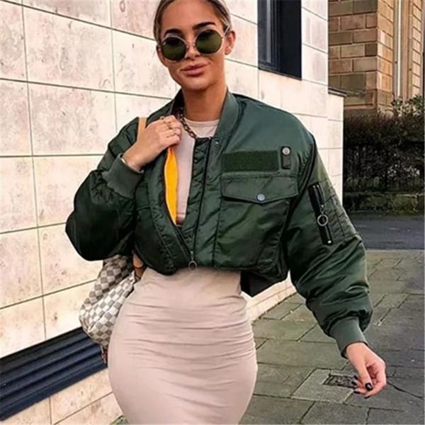 women's jackets autumn 2021 bomber jacket women army green warm zipper pockets winter coat female parkas femme chaqueta mujer, Black;brown
women's jackets autumn 2021 bomber jacket women army green warm zipper pockets winter coat female parkas femme chaqueta mujer, Black;brown