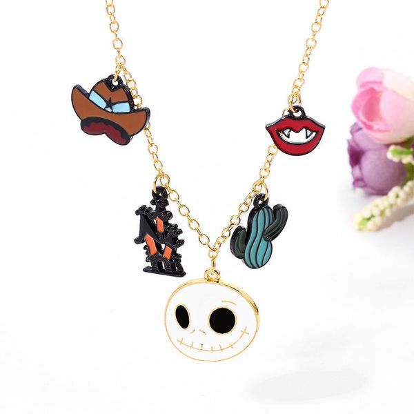 chains creative halloween necklace fun for ghost face castle pendant women's necklaces punk enamel charms party jewelry gifts, Silver
chains creative halloween necklace fun for ghost face castle pendant women's necklaces punk enamel charms party jewelry gifts, Silver