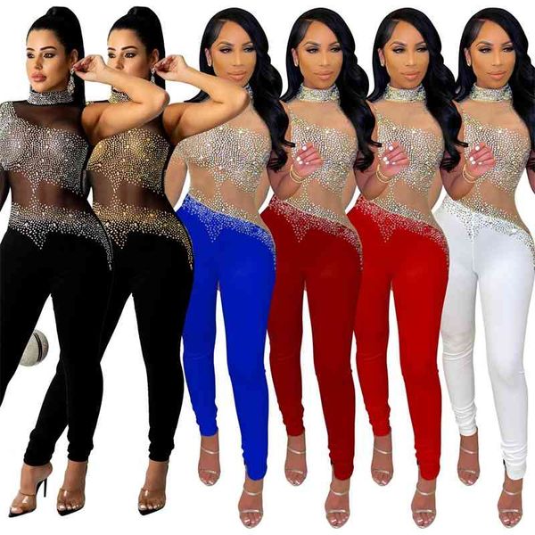 xqy9279 womens perspective polyester mesh fashion one sleeve round neck drill slim fit splicing onepiece pants, Black;gray
xqy9279 womens perspective polyester mesh fashion one sleeve round neck drill slim fit splicing onepiece pants, Black;gray