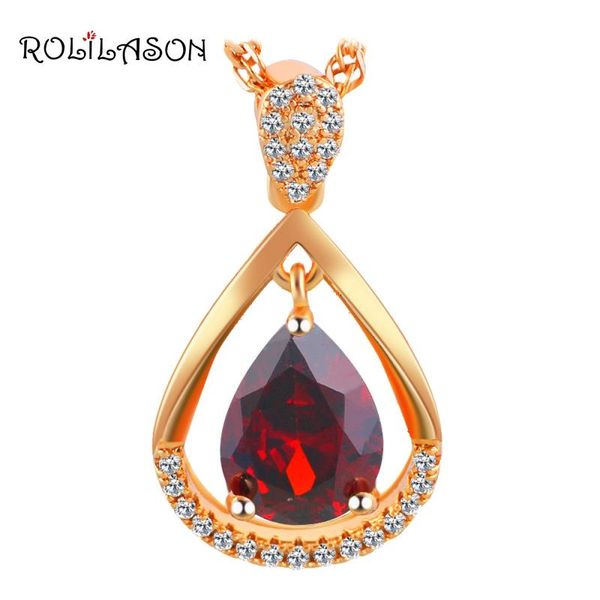pendant necklaces rolilason designer brand red garnet gold tone fashion jewelry for women party gift lns628, Silver
pendant necklaces rolilason designer brand red garnet gold tone fashion jewelry for women party gift lns628, Silver