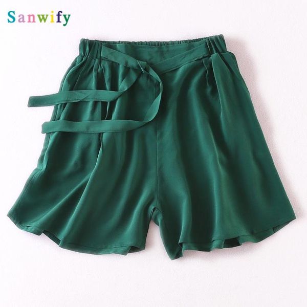 women summer silk shorts pocket ssummer waist shorts women trousers natural silk, White;black
women summer silk shorts pocket ssummer waist shorts women trousers natural silk, White;black