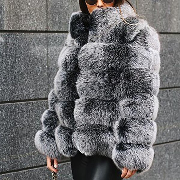 women's fur & faux women jacket plus size winter warm loose plush coat 2021 jackets coats manteau femme, Black
women's fur & faux women jacket plus size winter warm loose plush coat 2021 jackets coats manteau femme, Black