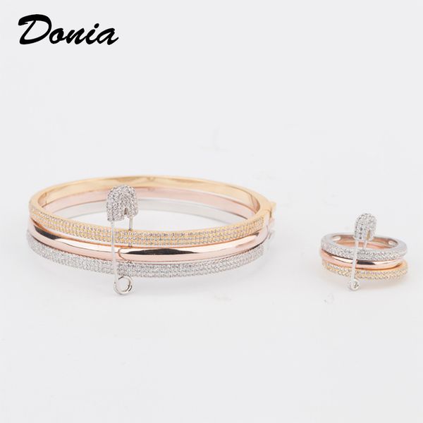 donia jewelry party european and american fashion large classic three circle micro inlaid zirconia bracelet ring set women's bracelet r, Black
donia jewelry party european and american fashion large classic three circle micro inlaid zirconia bracelet ring set women's bracelet r, Black