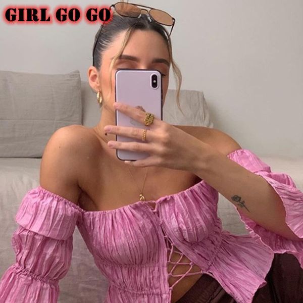 women's blouses & shirts spring summer 2021 strapless shirt off the shoulder backless wrap crop blouse women bandage lace up ruffles ho, White
women's blouses & shirts spring summer 2021 strapless shirt off the shoulder backless wrap crop blouse women bandage lace up ruffles ho, White