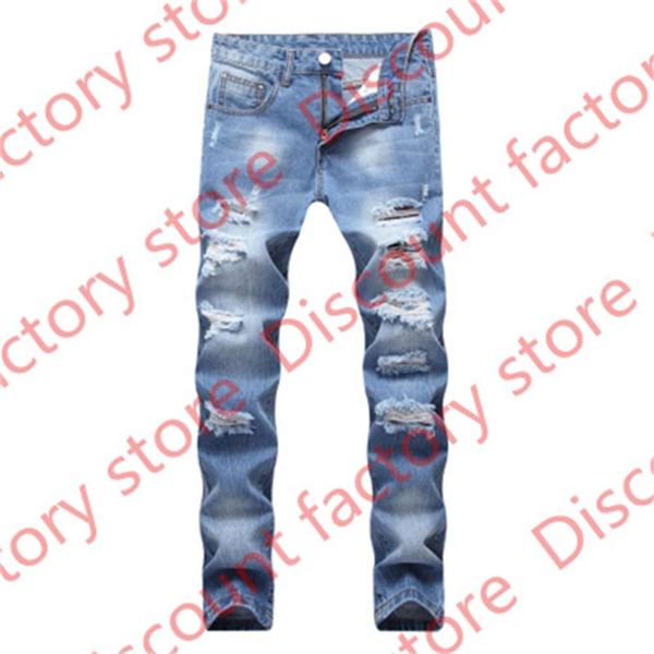 fashion wash broken holes jeans slim fit male demin straight pants men high street wear big yard 42, Blue
fashion wash broken holes jeans slim fit male demin straight pants men high street wear big yard 42, Blue