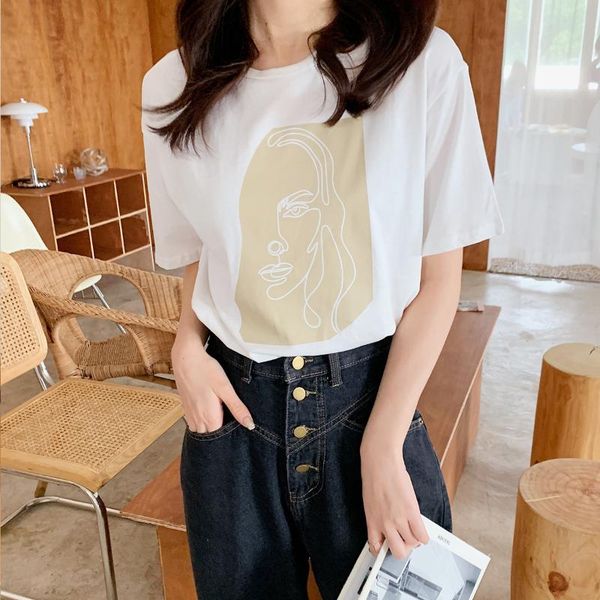 women's t-shirt cgc 2021 summer o-neck 100% cotton woman t-shirts simple vintage printing short sleeve harajuku female tees, White
women's t-shirt cgc 2021 summer o-neck 100% cotton woman t-shirts simple vintage printing short sleeve harajuku female tees, White