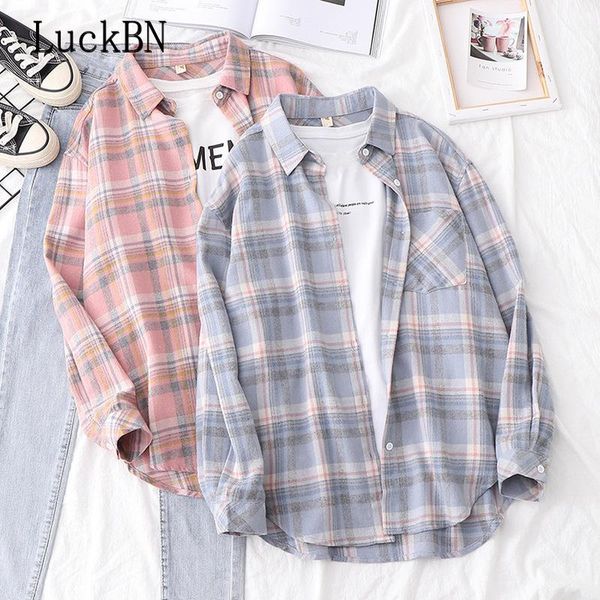 women's blouses & shirts plaid womens harajuku long sleeve lady checked loose female outwear casual clothes spring autumn s 2021, White
women's blouses & shirts plaid womens harajuku long sleeve lady checked loose female outwear casual clothes spring autumn s 2021, White