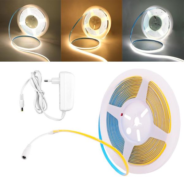 strips 5m cob led strip light 12v 24v soft with eu us plug 384leds/m 5mm tape warm natural white 3000k 4000k 6000k
strips 5m cob led strip light 12v 24v soft with eu us plug 384leds/m 5mm tape warm natural white 3000k 4000k 6000k