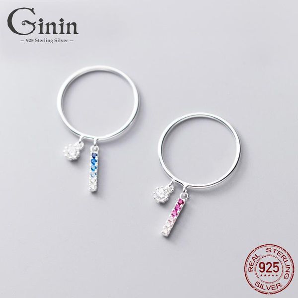 cluster rings ginin 925 sterling silver ring female japanese and korean style elegant luxury purple blue zircon round diamond finger jewelry, Golden;silver 
cluster rings ginin 925 sterling silver ring female japanese and korean style elegant luxury purple blue zircon round diamond finger jewelry, Golden;silver