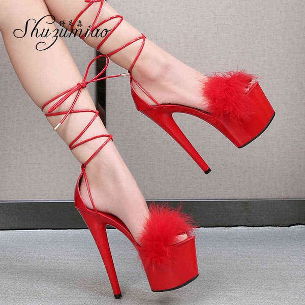 shuzumiao waterproof platform sandals 2021 summer new women shoes fur cross straps high heels 16.5cm stiletto model catwalk shoe y220211, Black
shuzumiao waterproof platform sandals 2021 summer new women shoes fur cross straps high heels 16.5cm stiletto model catwalk shoe y220211, Black
